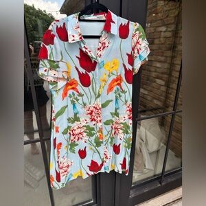 Alice + Olivia Floral Print mini dress - Red, Yellow, Green, Blue